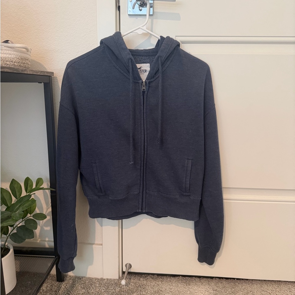 Hollister Navy Zip Up Sweatshirt